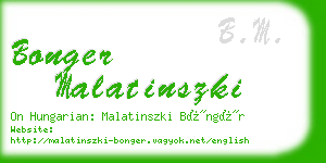 bonger malatinszki business card